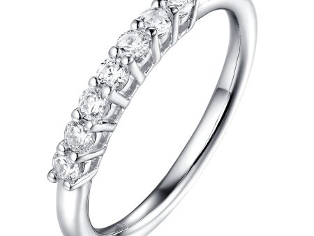 14KT White Gold 7 Diamond Prong Band - S201989B Hot on Sale