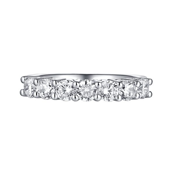 14KT White Gold 7 Diamond Prong Band - S201992B Hot on Sale