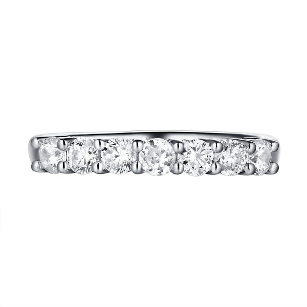 14KT White Gold 7 Diamond Prong Band - S201991B Hot on Sale