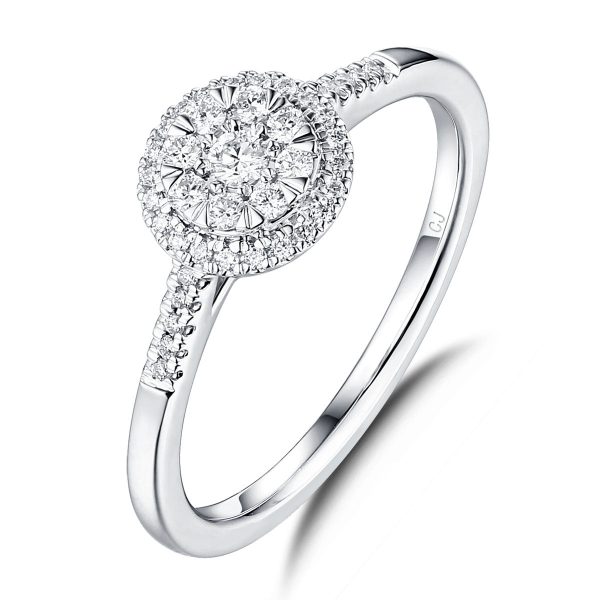 White Gold Diamond Cluster Ring - S2012163 Online Sale