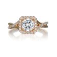 Round Diamond Halo Engagement Ring S201536A and Band Set S201536B Online