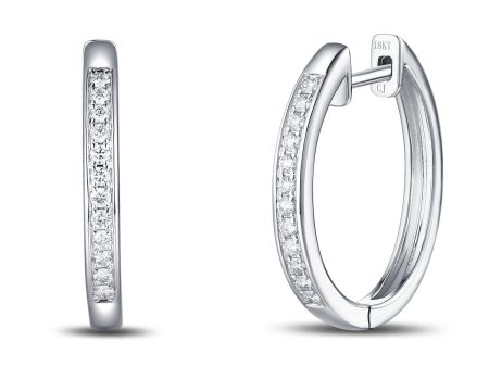 White Gold Diamond Hoop Earrings - S2012124 Discount