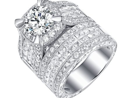 Bold Diamond Engagement Ring S201841A and Band Set S201841B For Cheap