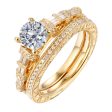 Fancy Cut Round and Taper Diamond Engagement Ring S2012077A and Matching Wedding Ring S2012077B For Cheap