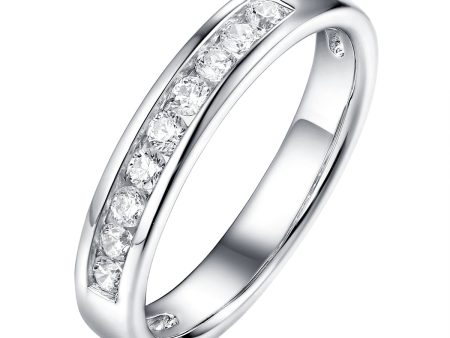 14KT White Gold 9 Diamond Channel Band - S201983B Supply