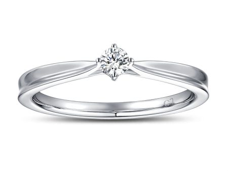 White Gold Diamond Solitaire Promise Ring - S2012176 Fashion