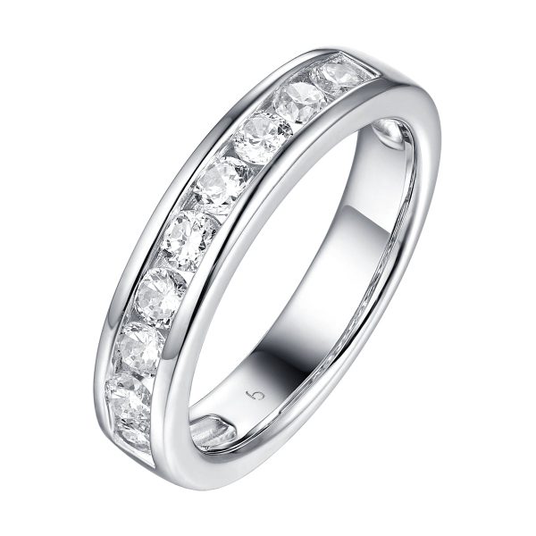 14KT White Gold 7 Diamond Channel Band - S201986B Supply