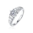 Fancy Cut Round and Taper Diamond Engagement Ring S2012089A Hot on Sale