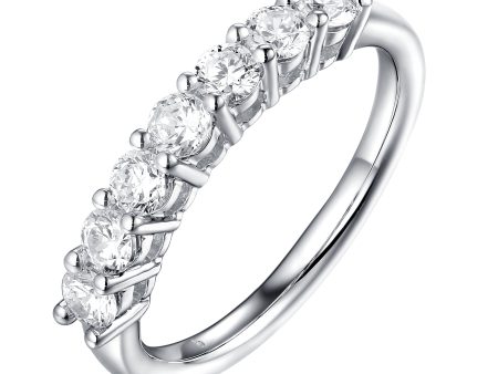 14KT White Gold 7 Diamond Prong Band - S201991B Hot on Sale