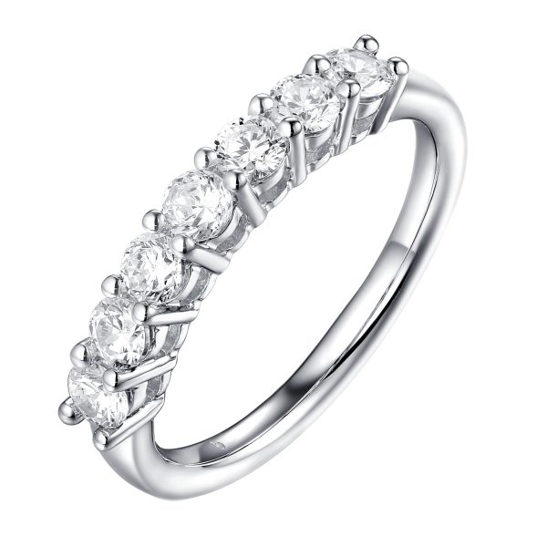 14KT White Gold 7 Diamond Prong Band - S201991B Hot on Sale