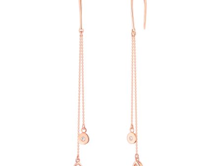 Rose Gold Diamond Drop Earrings - S2012293 on Sale