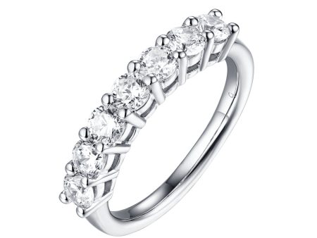 14KT White Gold 7 Diamond Prong Band - S201992B Hot on Sale