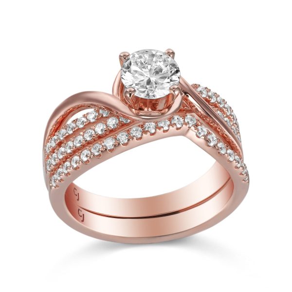 Modern Engagement Ring S201800A and Band Set S201800B Sale