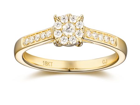 Yellow Gold Diamond Cluster Promise Ring - S2012172 Online