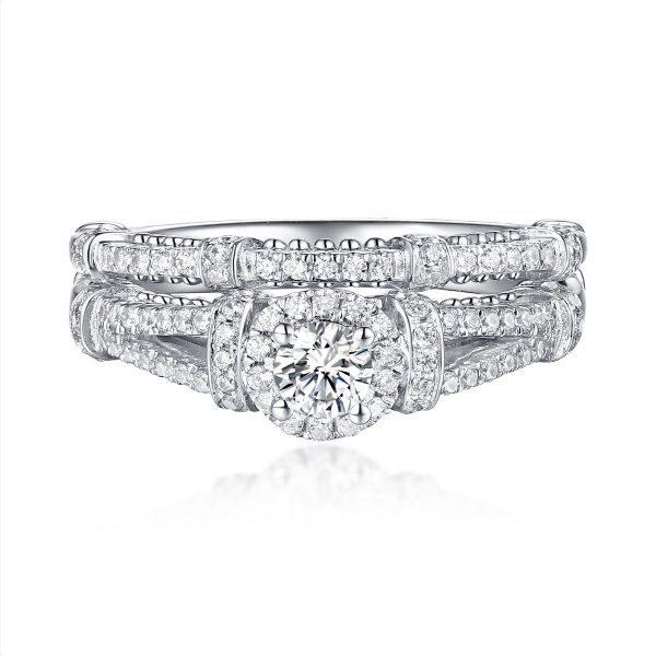 Beau Diamond Engagement Ring S201845A and Band Set S201845B For Cheap