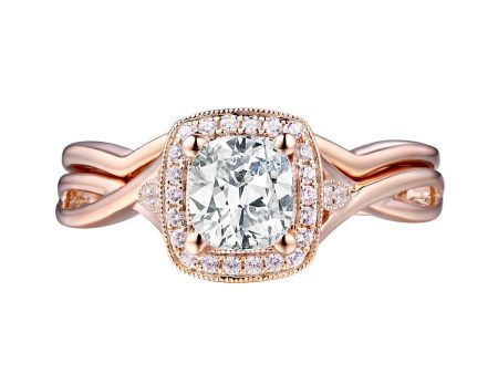 Cushion Cut Engagement Ring S201604A and Band Set S201604B Fashion