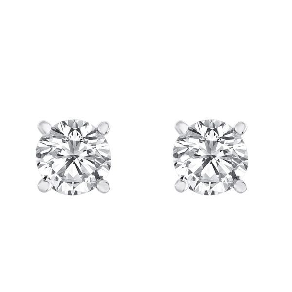 White Gold Solitaire Earring 14 KT in 1.00 Ct Tw | S201974 For Cheap