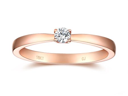 Rose Gold Diamond Solitaire Promise Ring - S2012171 Online