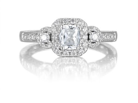 Cushion Cut Diamond Engagement Ring S201513A and Band Set S201513B on Sale