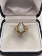 14ct gold opal and diamond ring For Sale