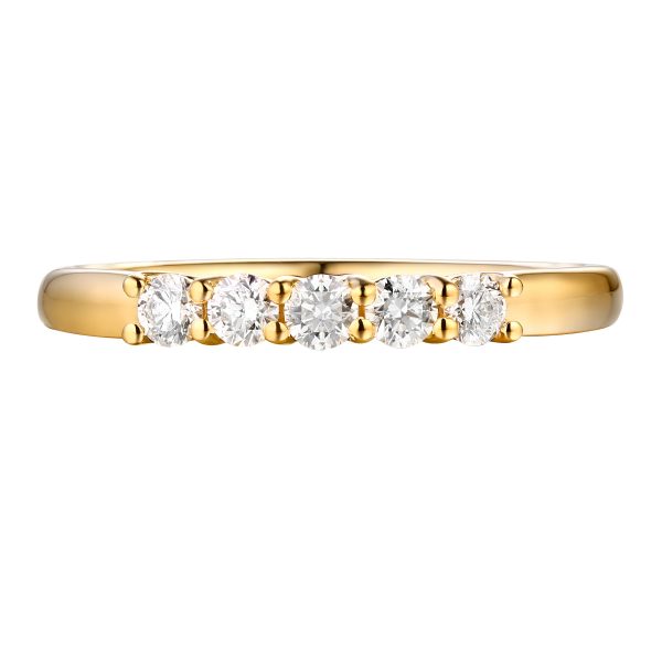 14KT Yellow Gold 5 Diamond Band - S201978B Cheap