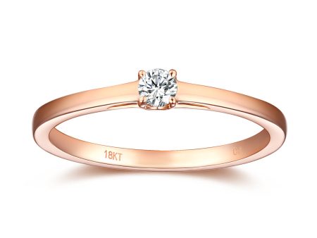 Rose Gold Diamond Solitiare Promise Ring - S2012169 For Discount