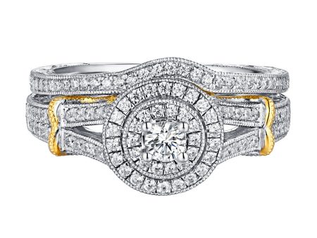 Beau Diamond Engagement Ring S201844A and Band Set S201844B on Sale