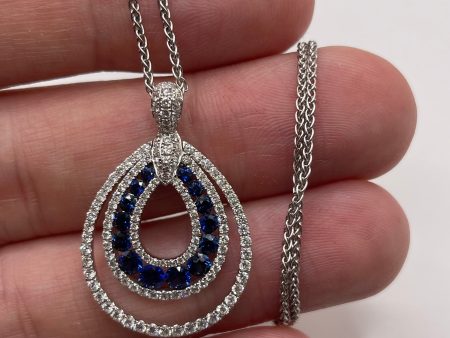 18ct white gold sapphire and diamond necklace Online