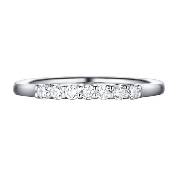 14KT White Gold 7 Diamond Prong Band - S201988B For Discount