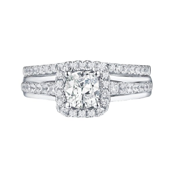 Cushion Cut Engagement Ring S201632A and Band Set S201632B on Sale