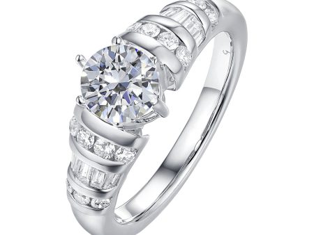 Fancy Cut Round and Taper Diamond Engagement Ring S2012088A Online now