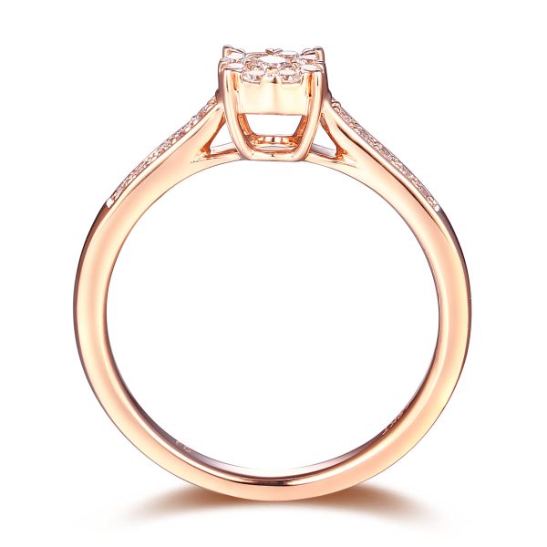 Rose Gold Diamond Cluster Promise Ring - S2012172 Hot on Sale