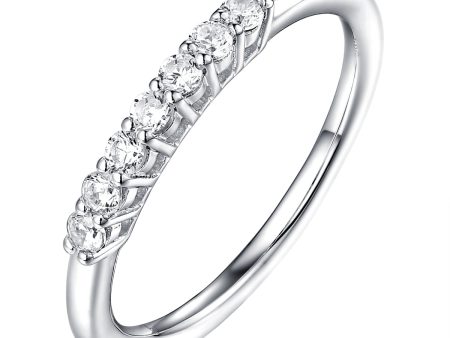 14KT White Gold 7 Diamond Prong Band - S201988B For Discount