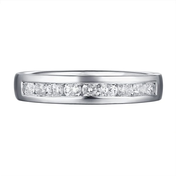 14KT White Gold 9 Diamond Channel Band - S201984B Hot on Sale