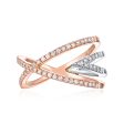 Rose Gold and White Gold Diamond Fashion Ring - S2012205 For Cheap