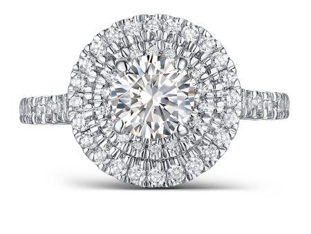 Halos Round Engagement Ring S2012678A and Band Set S2012678B Supply