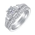 Fancy Cut Round and Taper Diamond Engagement Ring S2012078A and Matching Wedding Ring S2012078B Supply