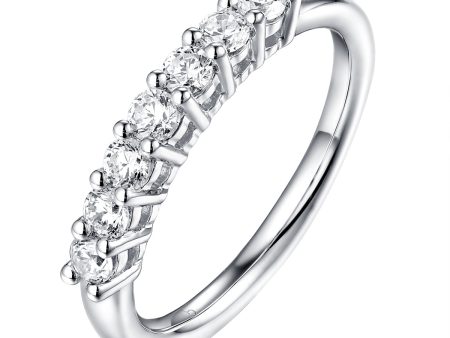 14KT White Gold 7 Diamond Prong Band - S201990B Cheap