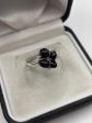 18ct white gold jet and diamond ring Hot on Sale