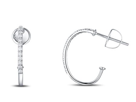 White Gold Diamond Hoop Earrings - S2012125 For Discount