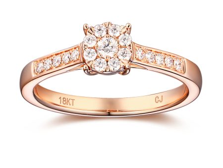 Rose Gold Diamond Cluster Promise Ring - S2012172 Hot on Sale