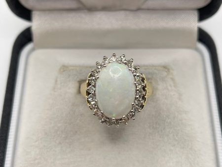 18ct gold opal and diamond ring For Discount