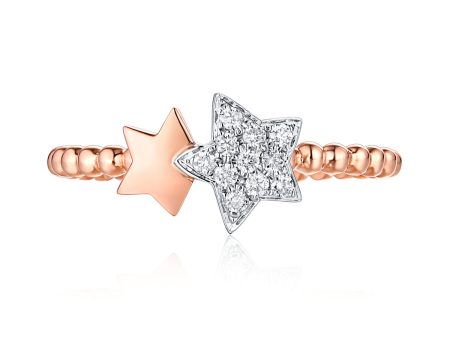 Rose Gold and White Gold Diamond Ring - S2012181 on Sale