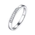 14KT White Gold 9 Diamond Channel Band - S201982B For Cheap