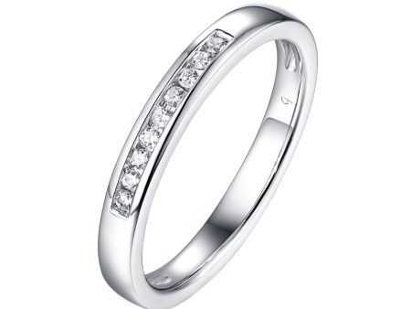 14KT White Gold 9 Diamond Channel Band - S201982B For Cheap