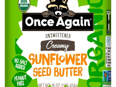 Sunflower Butter, No Salt, Organic Fashion