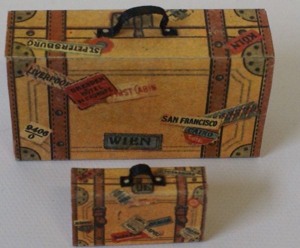 Vintage toy miniature Luggage Set. See description for sizes Hot on Sale