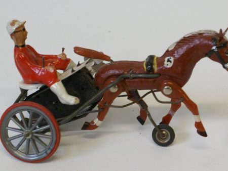 Trotting horse toy sold for parts or restoration. Composition For Cheap