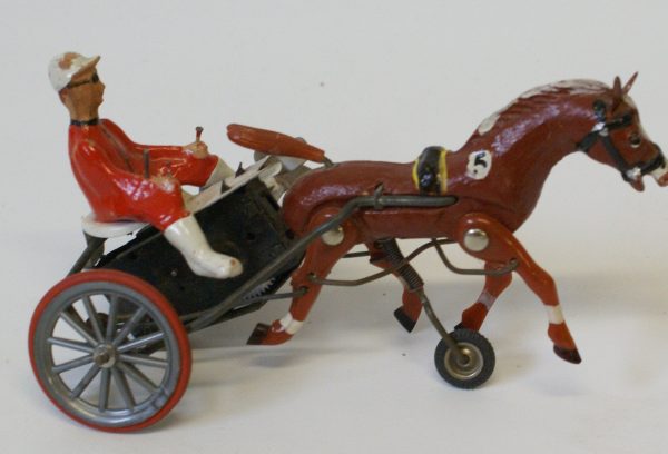 Trotting horse toy sold for parts or restoration. Composition For Cheap