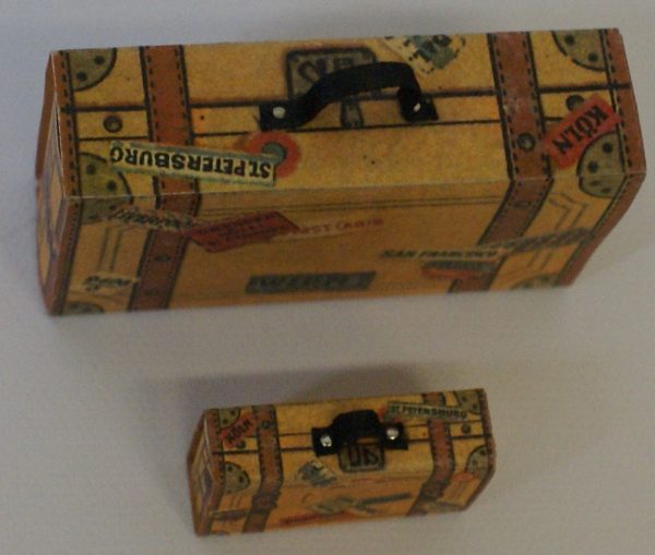 Vintage toy miniature Luggage Set. See description for sizes Hot on Sale